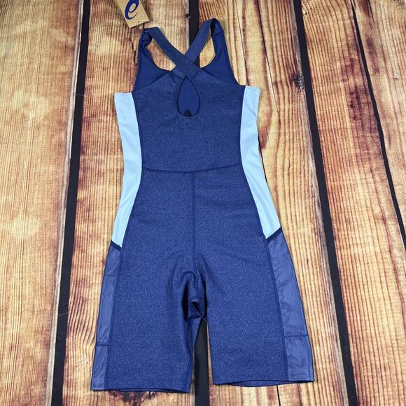 Asics Unitard Womens Small Blue Lightweight Pocket Stretch Running Singlet New - Picture 7 of 13
